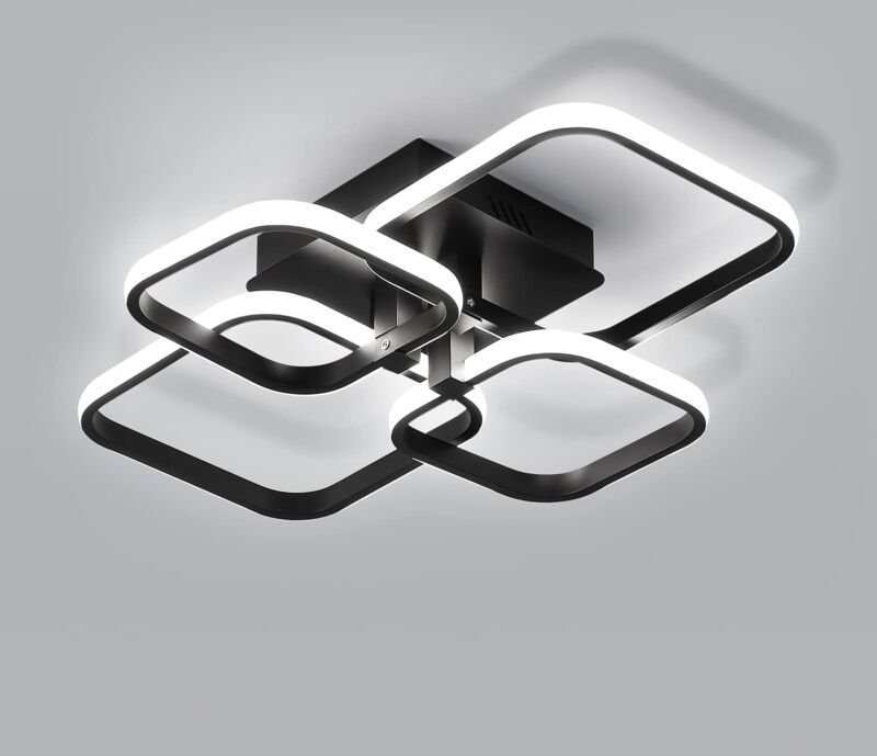 Goeco - led Deckenleuchte, 42W Acryl 4 Quadratisch Modern Deckenlampe, Persönlichkeit Decke Lichter für Wohnzimmer für K...