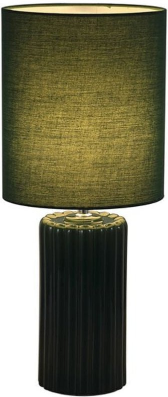 Searchlight Groove 1-flammige Tischlampe, Olivgrün mit passendem Schirm