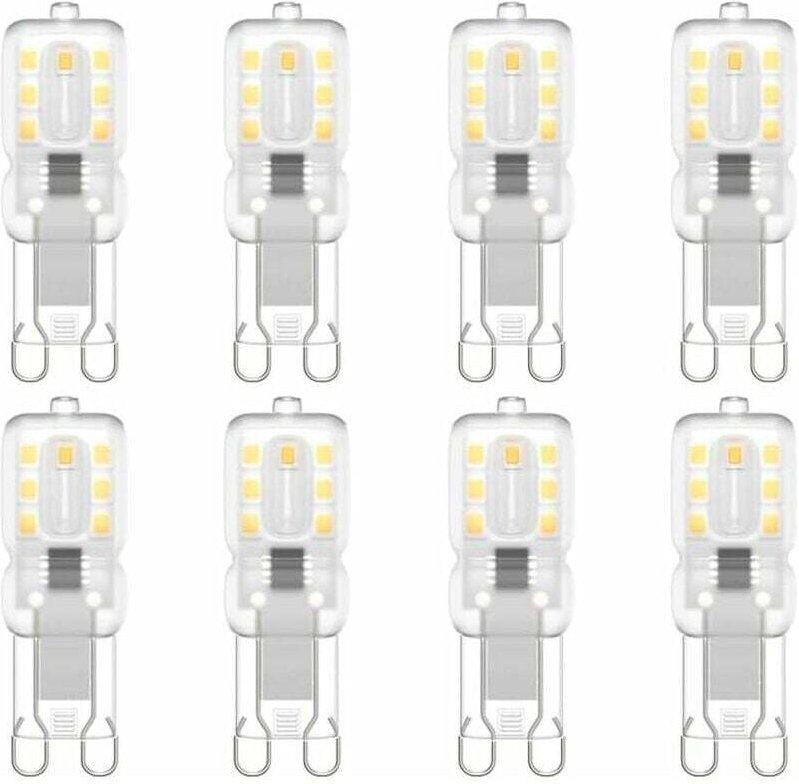 G9 LED-Lampe, G9 LED 220 V, Neutralweiß 3000 K, 3 W (entspricht 30 W Halogenlampe), 8er-Pack