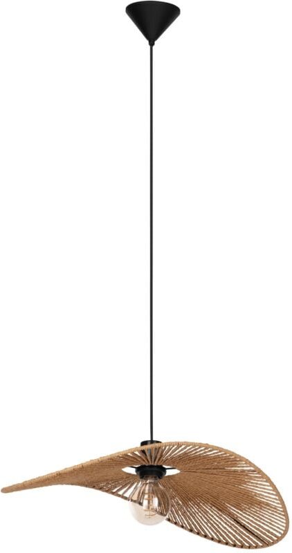 Hängelampe Siruela, Pendelleuchte über Esstisch, fsc zertifiziert, Esszimmerlampe aus Papier in Natur und Metall in Schw...