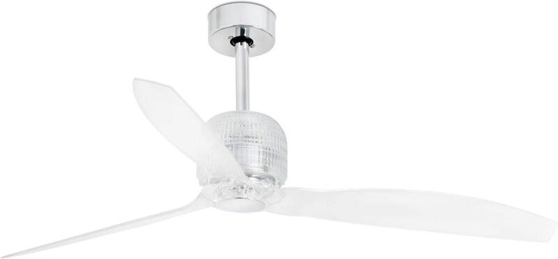Deco fan Deckenventilator chrom ohne Licht und mit Glaszubehör