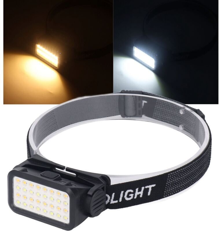 5-stufige USB-LED-Stirnlampe, hohe Helligkeit, IPX4 wasserdicht, ideal zum Radfahren und Angeln