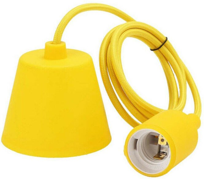 Trade Shop - HÄNGELAMPENFASSUNG HÄNGENDE DECKENLEUCHTE E27 GELB DT-J01 1 MT -