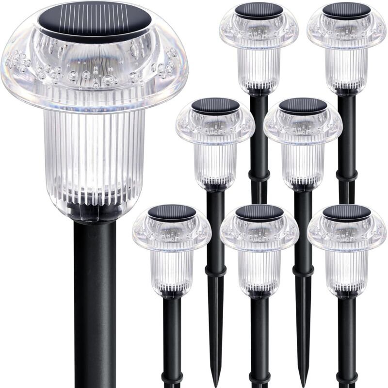 8er-Pack wasserdichte LED-Pilzlichter, Farbwechsel, für Garten, Landschaft, Weg, Rasen, Hof, Dekoration