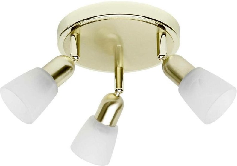 Thumbnail - BRILLIANT Lampe Sofia Spotrondell 3flg messing/weiß-alabaster 3x D45, E14, 40W, geeignet für Tropfenlampen (nicht enthal...