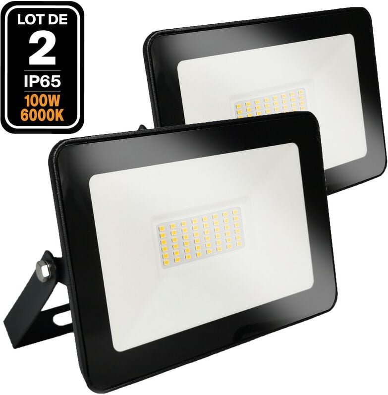 Europalamp - 2 LED-Fluter 100W Ipad Kaltweiß 6500K Hohe Helligkeit