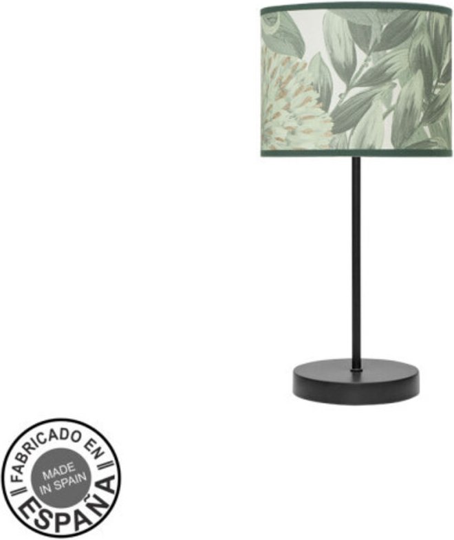 Fashion Tischlampe 1xe14 schwarz/grünes Blatt 42x17x17cm