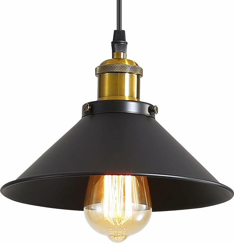Thumbnail - Comely - Schwarze Retro Industrie Hängeleuchte, E27 Fassung, für Esszimmer, Wohnzimmer, Küche, Schlafzimmer, Café, Bar (...