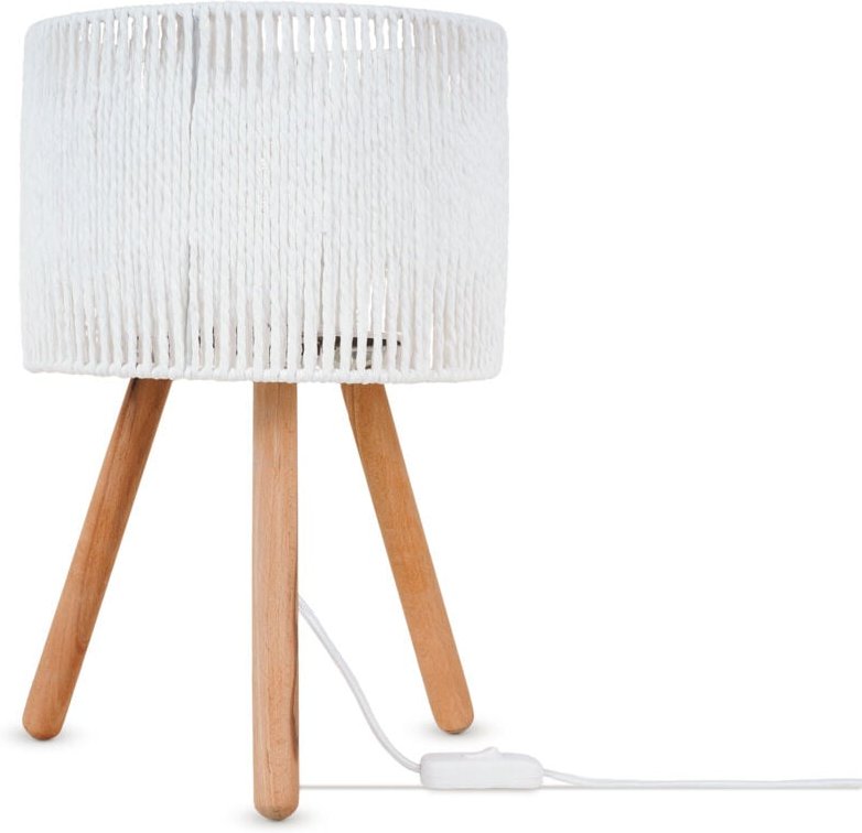 Tischlampe Schreibtischlampe Nachttisch Lampe Leselampe Lampenschirm Boho E27 Weiß, Typ 4 - Paco Home