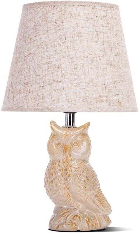 Keramik-Tischleuchte im Vintage-Stil mit Stoffschirm, E14-Fassung, max. 40 W, moderne Nachttischlampe, Nachtlicht für Sc...