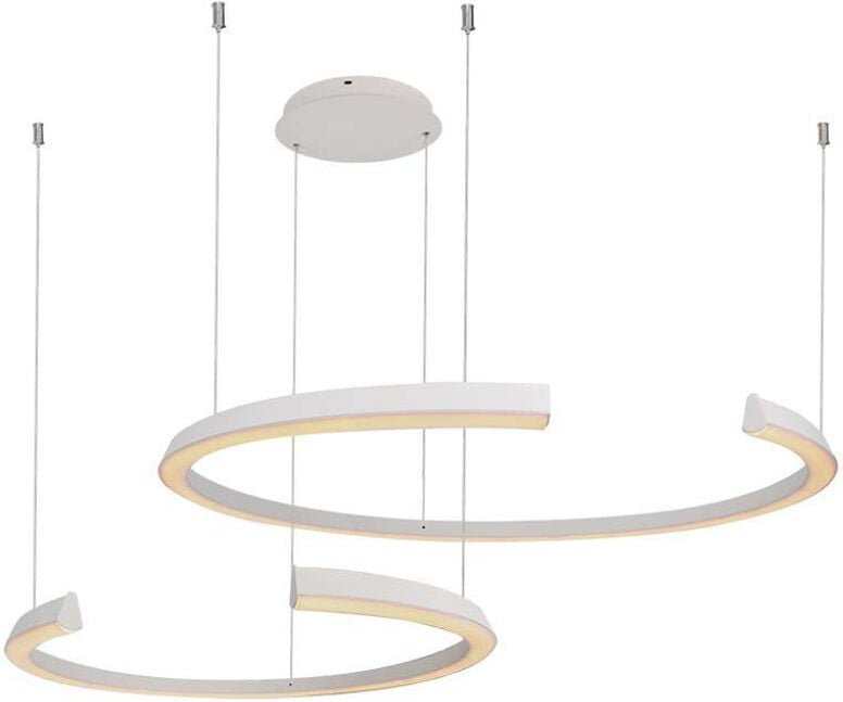 Thumbnail - Pendelleuchte Hängeleuchte Deckenleuchte Metall Weiß triac Dimmbar led h 118 cm