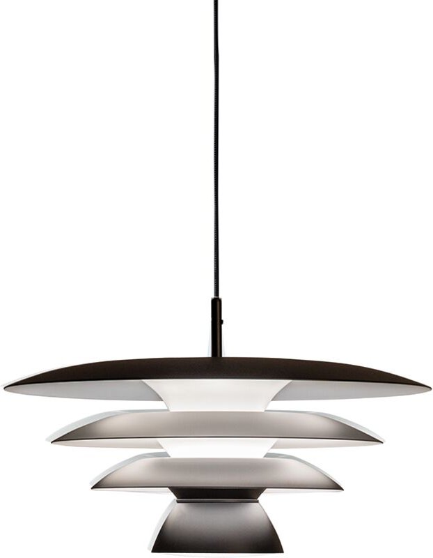 Thumbnail - DaVinci 43cm Moderne Dome Pendelleuchte Flach Schwarz 1x E27