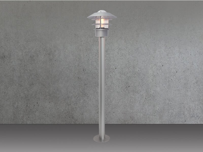 Meinewunschleuchte - led Wetterfeste Pollerleuchte aus Edelstahl, Silber Höhe 100cm