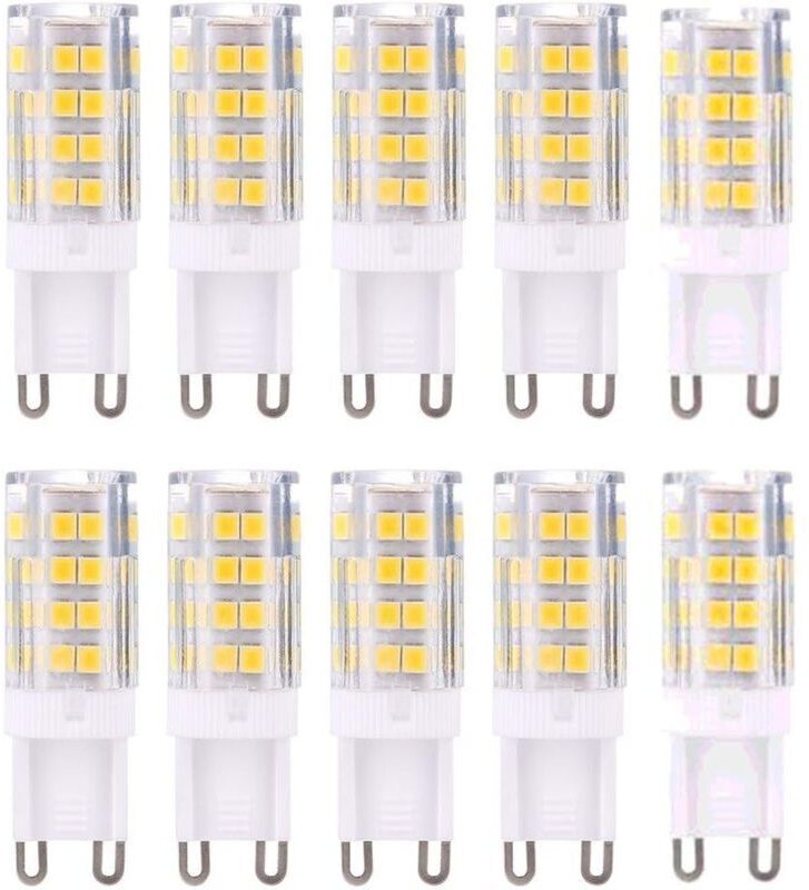 10 Stück G9 LED-Lampen, warmweiß (3000 K), 5 W, entspricht 40 W Halogenlampen (420 Lumen), nicht dimmbar