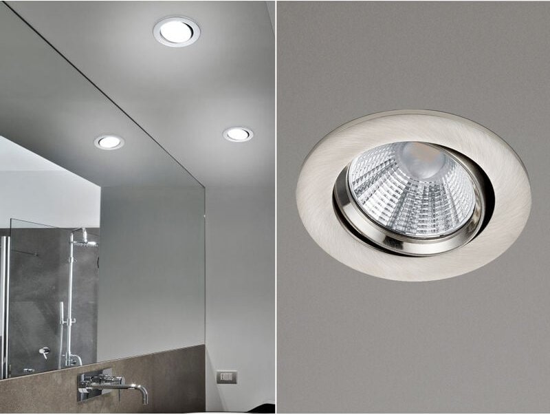 Led Einbaustrahler pamir dimmbar rund Ø8,5cm schwenkbar Silber matt