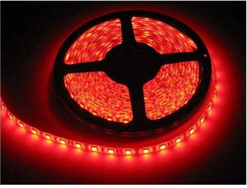 Trade Shop Traesio - Trade Shop - LED-Lichtstreifen, 5 Meter, flexibel, rotes Licht, led 5050 für die Beleuchtung -