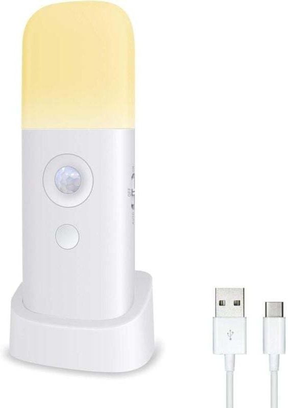 Wandleuchte mit wiederaufladbarem LED für Erwachsene, 2000 mAh, Bewegungsmelder für den Innenbereich, 5 einstellbare Hel...