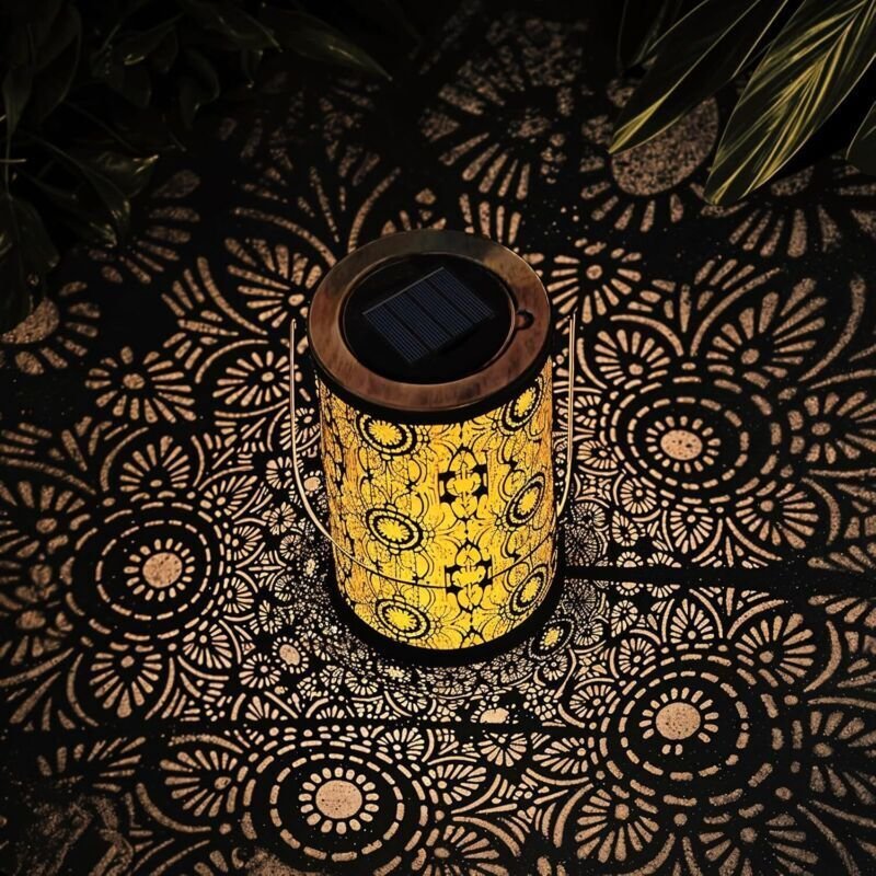 Wasserdichte Solarlaterne aus Metall, Van-Gogh-Sonnenblumenmotiv, hängende LED-Solarleuchte für Garten, Einfahrt und Lan...