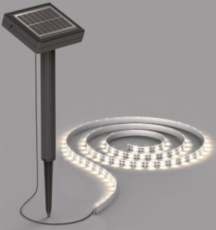 LED Solar Leuchtstreifen 3m Solarleuchte mit Dämmerungssensor Led-Streifen Solarzelle Erdspieß IP44 Aussenbeleuchtung im...