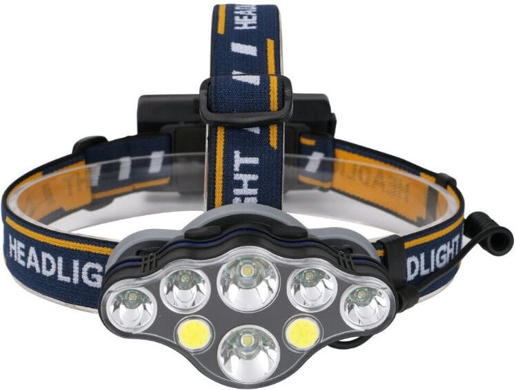 Wiederaufladbare LED-Stirnlampe, ultrastarke 8-LED-Lampe mit 18.000 Lumen, wasserdichte und leichte Stirnlampe, perfekt ...