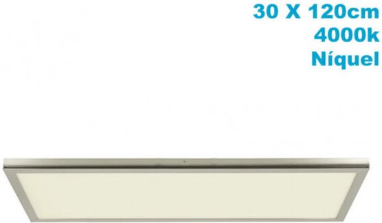 Fabrilamp - Oberflächenpanel 72w 4000k tivoli nickel 2,5x30x120cm 6120 lm