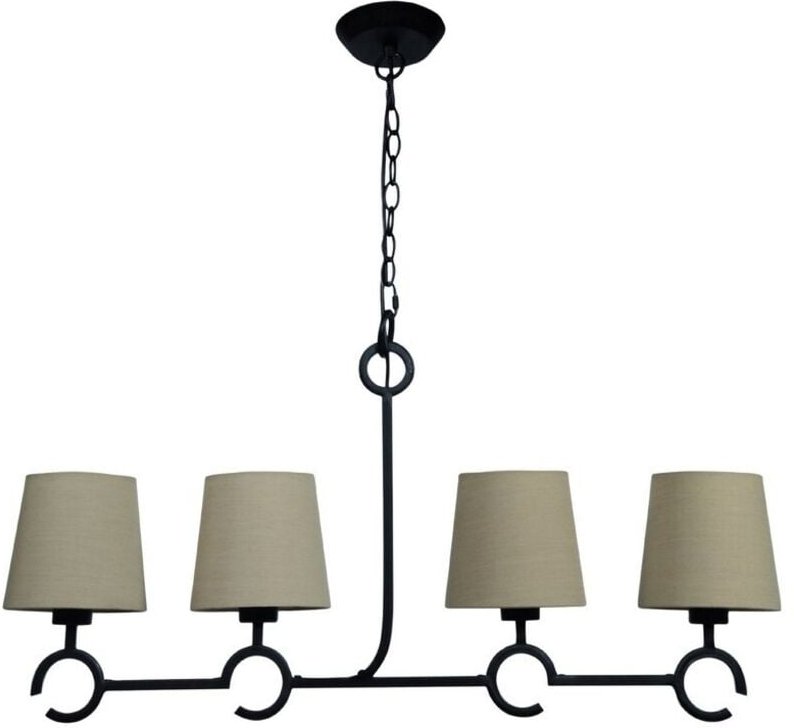 Inspired Mantra - Argi - Deckenanhänger 4 Light Line E27 mit Taupe Shades Brown Oxide