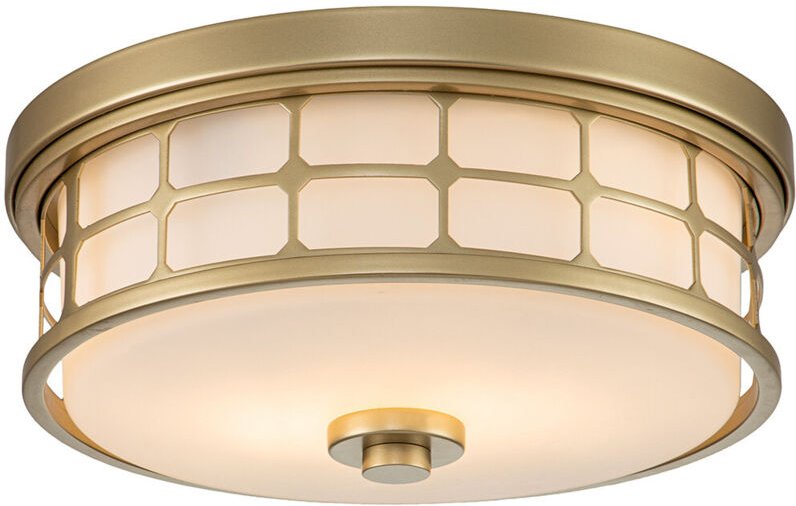 Elstead Quoizel Guardian Zylindrische Deckenleuchte Messing natur lackiert, IP44