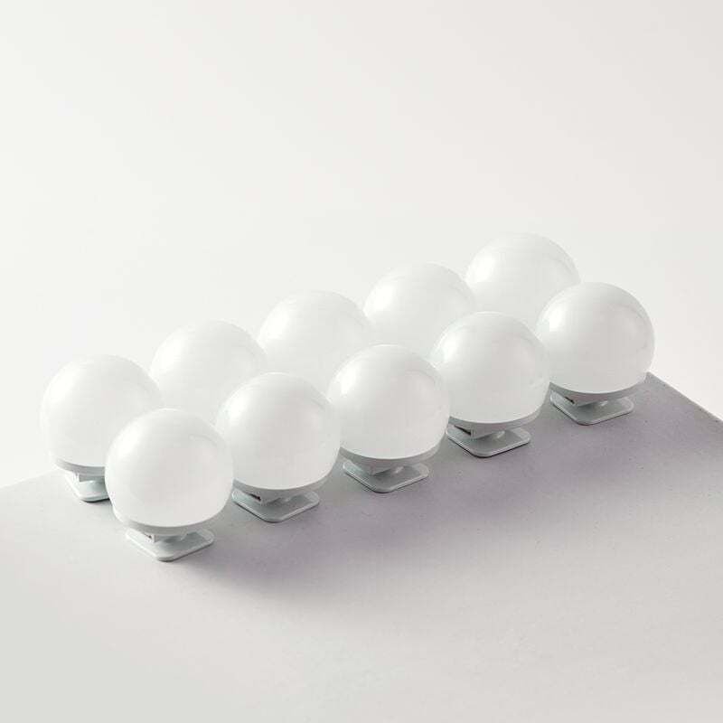 Spiegelleuchte, LED-Schminkspiegelleuchte, abnehmbare Lichtleiste, 3-farbige Beleuchtung für Schminktische – 10er-Pack