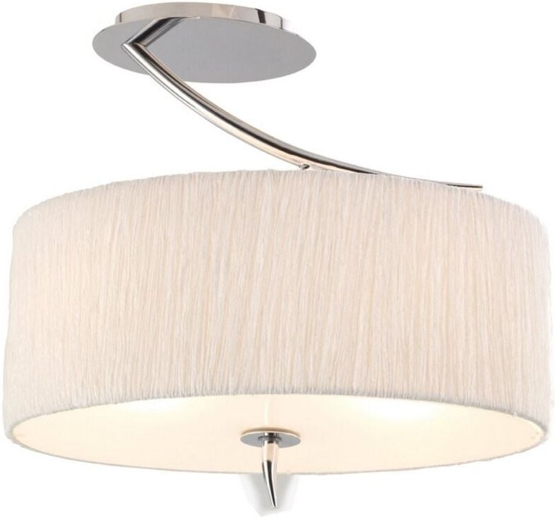 Inspired Mantra - Eve - Semi Flush Ceiling 2 Light E27, Chrom poliert mit weißem ovalen Farbton