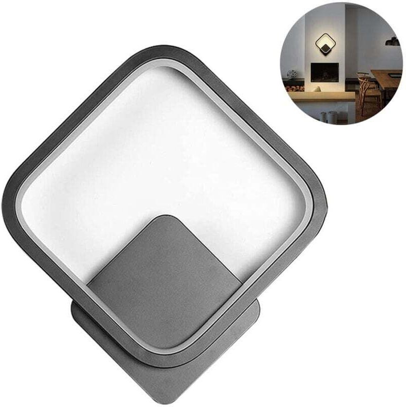 Quadratischer 12-W-LED-Wandstrahler für den Innenbereich – Wohnzimmer, Schlafzimmer, Flur, Treppenhaus – Wanddekoration