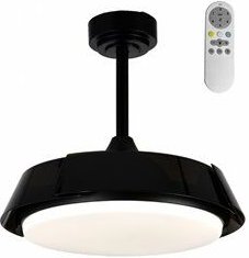 Schwarzer LED-Deckenventilator 35 w 3200 lm cct