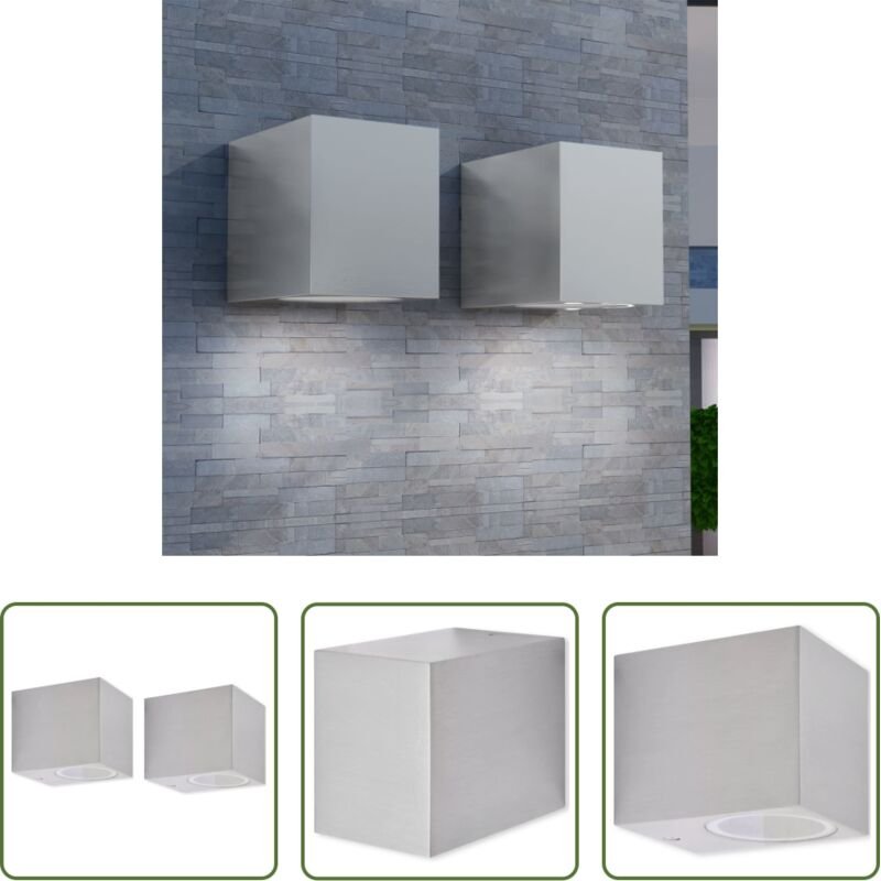 vidaXL Außenwandleuchten-Set - Würfel Außenwandlampe 2 Stk