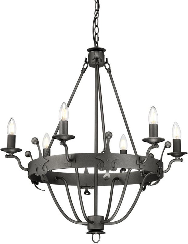 Thumbnail - Elstead - Windsor - 6 Light Chandelier Graphite Finish, E14