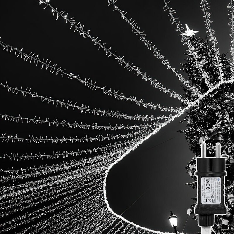 Randaco 200m 1000 LED Lichterkette Eisregen LED-Lichtervorhang Weihnachtsbaumbeleuchtung Weihnachtsbeleuchtung Innen Auß...