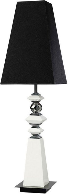 Inspired Galata Tischlampe E27 Schwarzer Schirm Weiß/Kristall