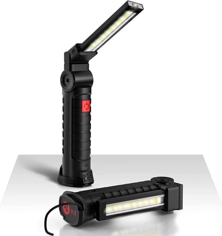 Ugreat - Tragbare COB-LED-Arbeitsleuchte, 800 lm, ultrahell, über usb wiederaufladbar, tragbare Inspektionslampe mit Mag...