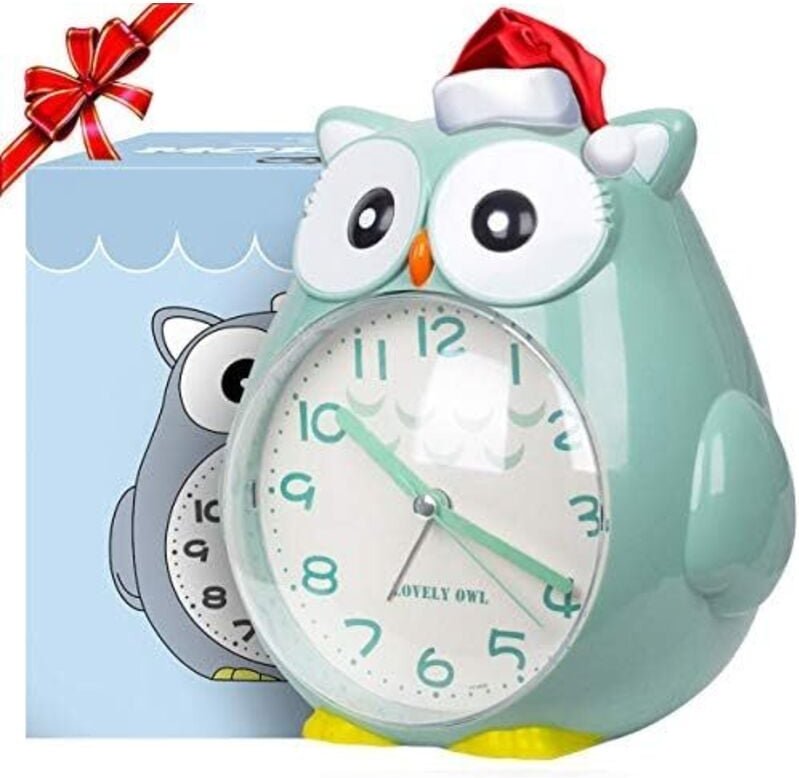 Kinderwecker ohne Ticken, mit Nachtlicht, Schlummerfunktion und lautem Alarm, batteriebetrieben