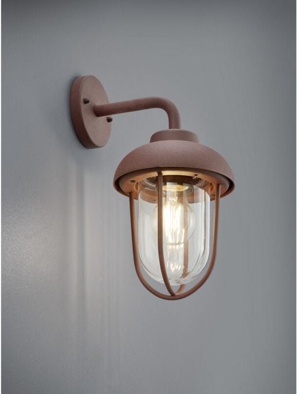 Duero Rust IP44 Lantern Wandleuchte und Trio Lighting Lampenschirm aus Glas