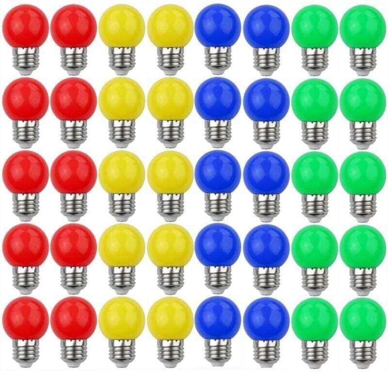 E27 3W=30W farbige LED-Lampen, dekorative und Designerleuchten, 240 Lumen, AC220V-240V, Mischfarben (Rot, Gelb, Blau, Gr...