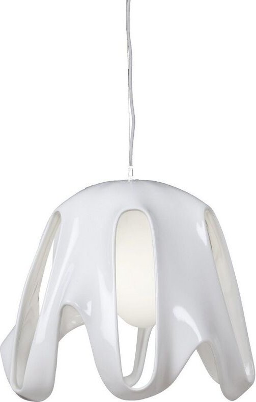 Inspired Mantra - Phantom - Kuppeldeckenanhänger E27, glänzend weiß, mattweißes Glas, poliertes Chrom