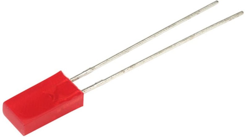 Thumbnail - Kingbright - led bedrahtet Rot Rechteckig 2 x 5 mm 5 mcd 110 ° 30 mA 2 v