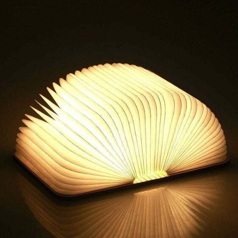 Klappbare Buchlampe aus Holz, magnetische LED-Buchlampe, dekorative Leuchte/USB-Nachtlicht, wiederaufladbare Schreibtisc...