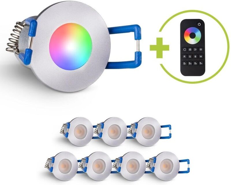 Einbaustrahler Mini Livorno 3W RGBW IP65 - Farbe: silber - Anzahl: 8x