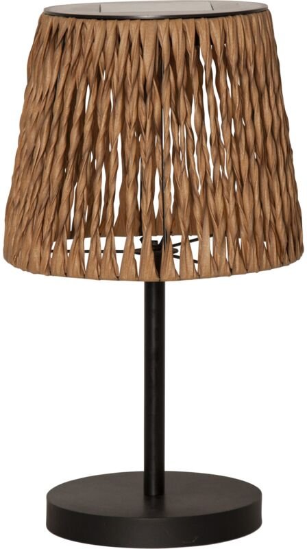 Solarleuchte Cesta, Tischlampe, Rattan-Optik, Braun, Solar, Außenbereich, Warmweiß, Dämmerungssensor, 48 cm - Star Tradi...