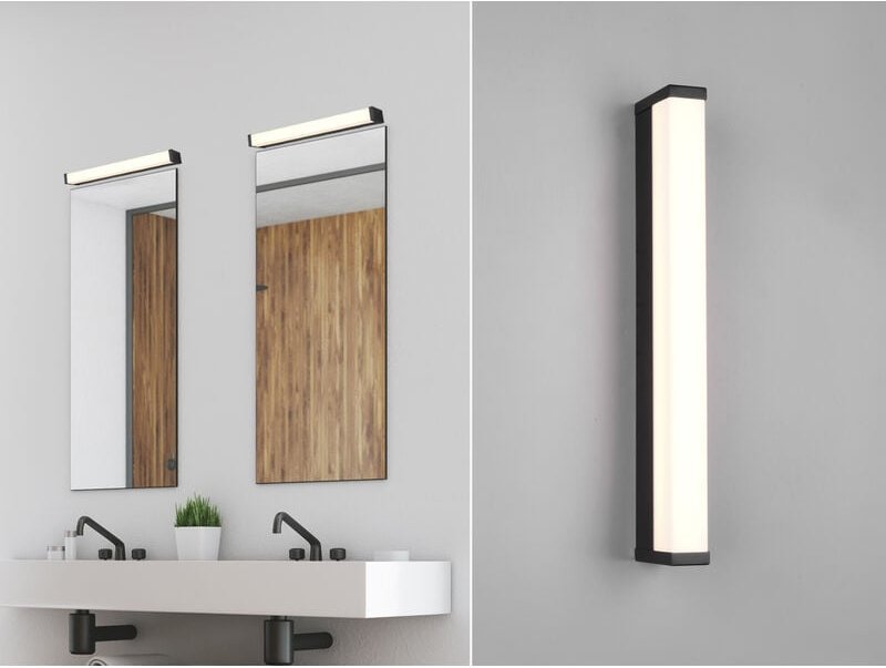 Led Badezimmer Wandleuchte fabio in Schwarz - Spiegelleuchte, Breite 42,5cm