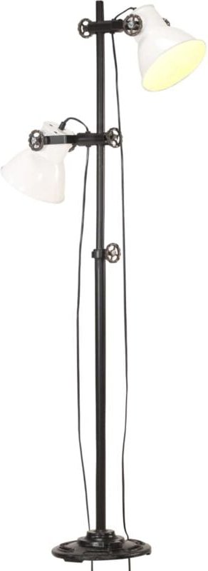 Stehlampe 2-flammig Weiß E27 Gusseisen Vidaxl