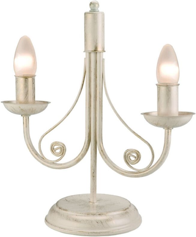 Lamkur Lighting - Lamkur Donato Tischlampe mit Stoffschirmen, weiß, 2x E14