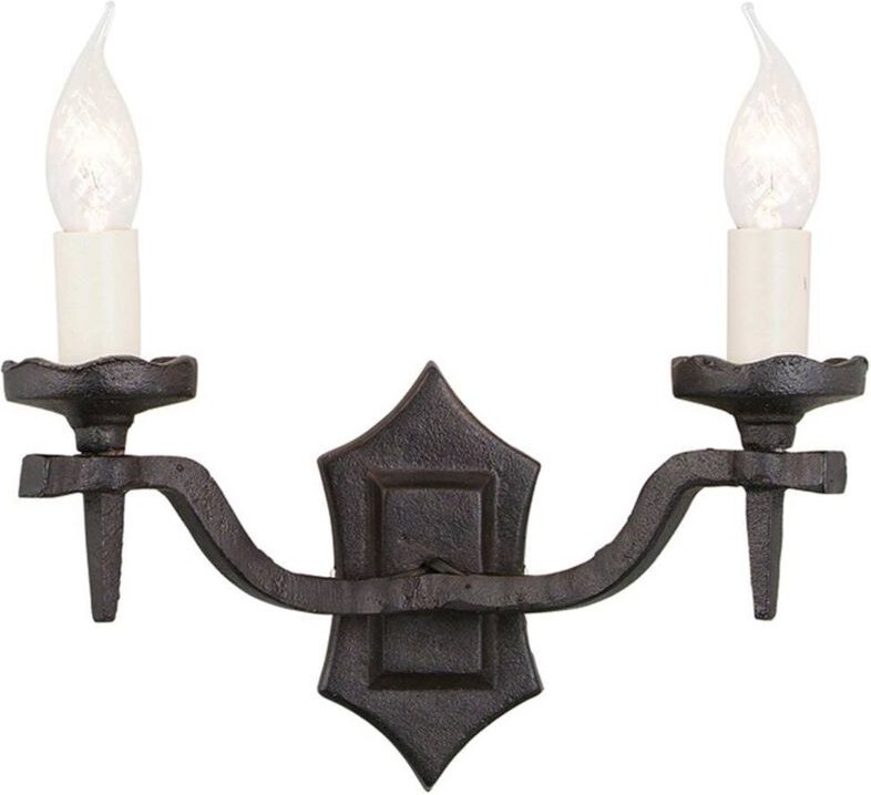 Rectory - 2 Light Indoor Candle Wandleuchte Schwarz, E14 - Elstead