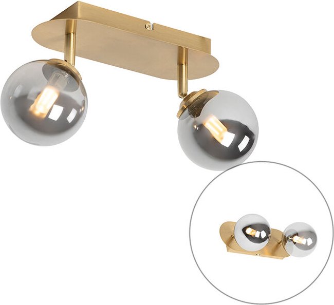 Spot Gold 2-Licht verstellbar mit Rauchglas - Athen