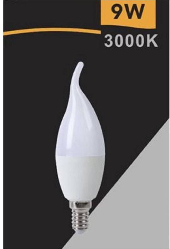 Thumbnail - Trade Shop Traesio - Trade Shop - led-lampe E14 9WATT kerzenflamme smd C37 natürliches licht warm kalt C37-9W -